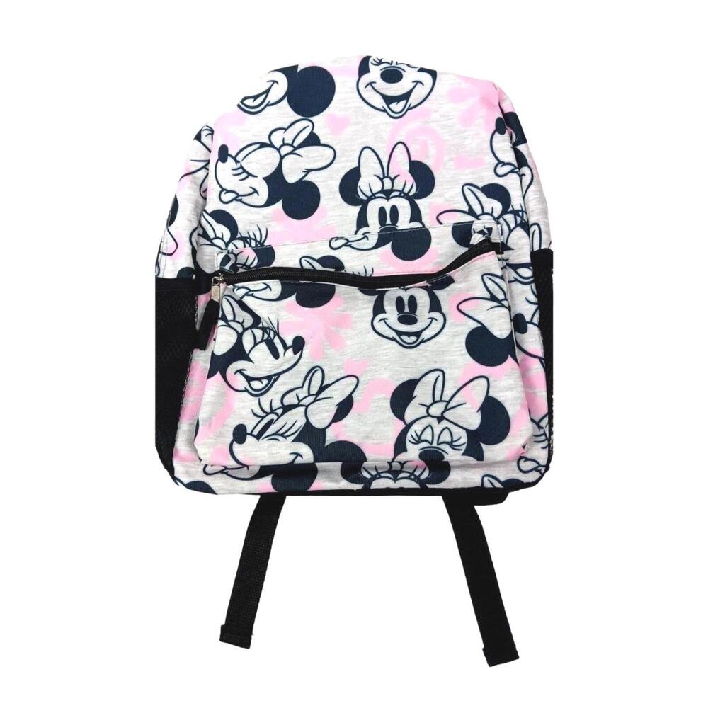 Disney Minnie Mouse Backpack Pink Camo Grey All Over Print School Bag NWT